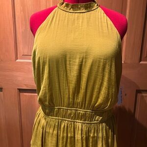 Elegant Mustard Halter Dress